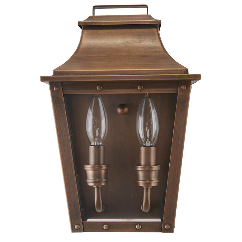 Copper Patina 11.5" Outdoor Wall Lantern with Clear Glass