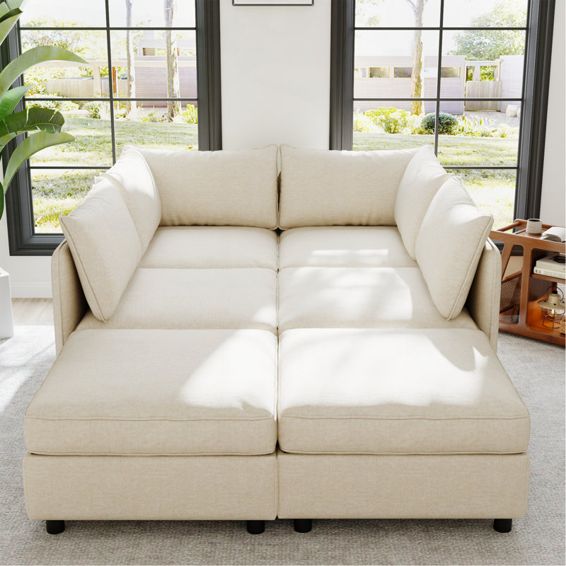 Canapé modulaire modulaire, siège convertible avec rangement, canapé-lit modulaire, combinaisons modulaires flexibles en tissu pour le salon