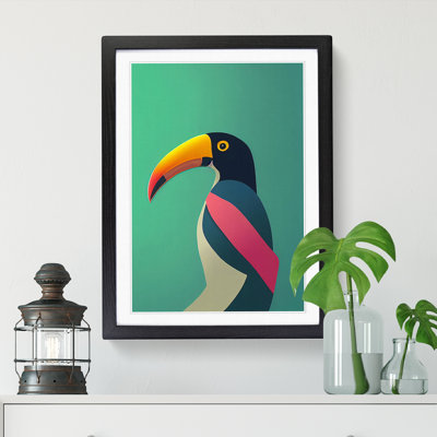 FRM-V0523-2530X Toucan Abstract Vol.8 1 Piece Single Picture Frame Wall Art