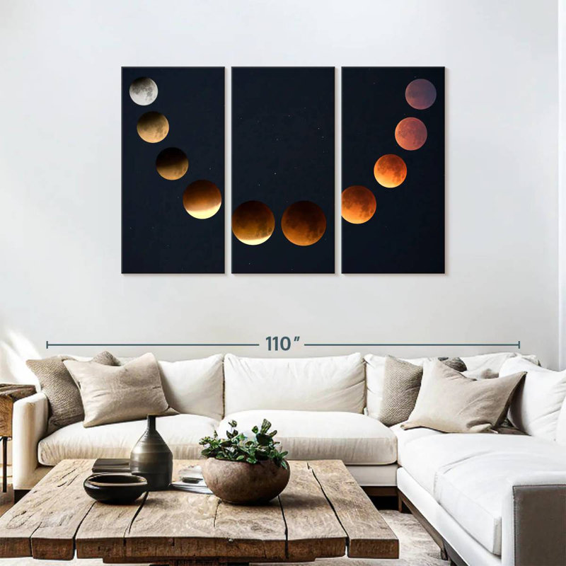 Oberle Lunar Cycle Moon Phase, 48" H x 74" W