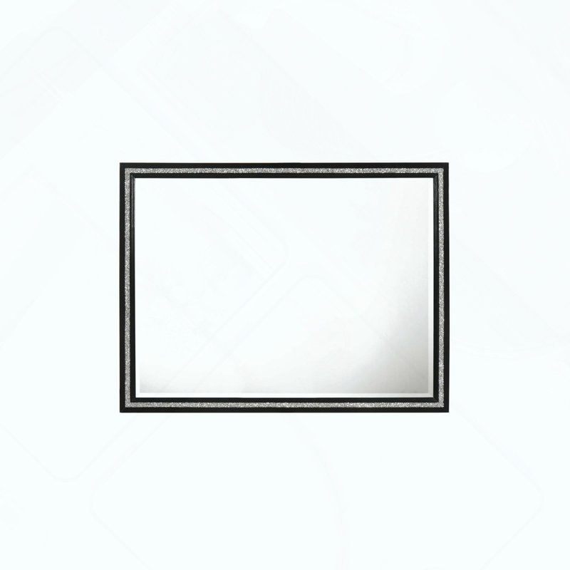 Haiden Weathered Black Finish Mirror, Black