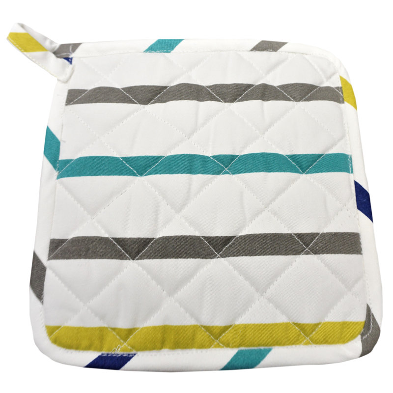 Home & Manor Striped Cotton Potholder