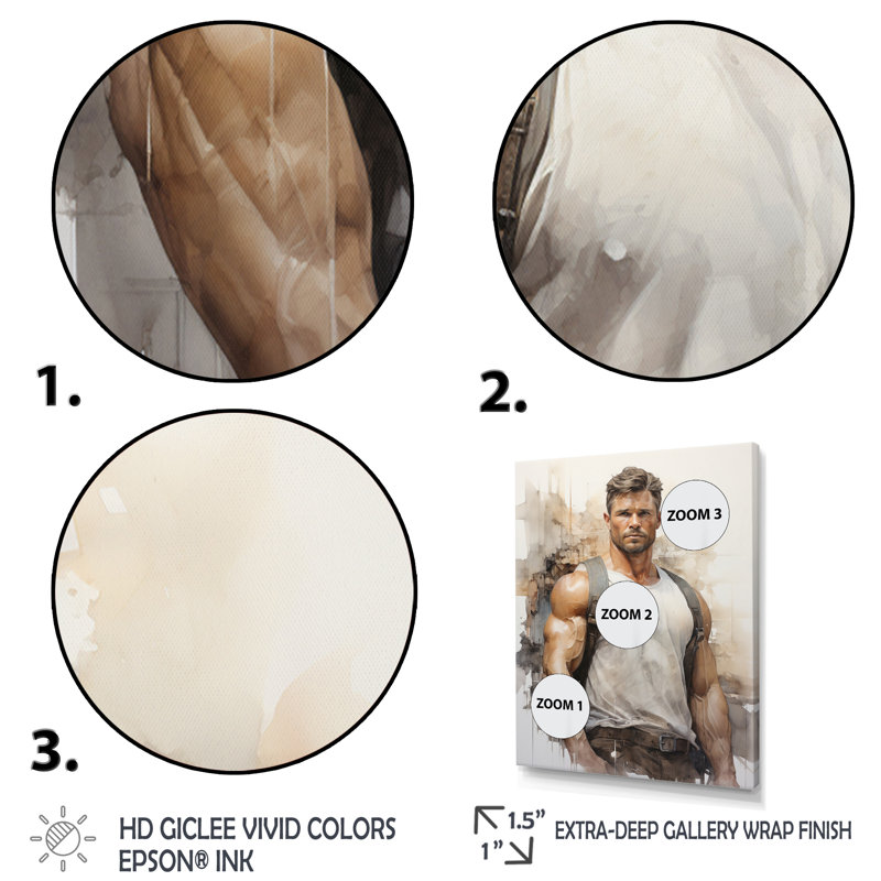 Ilynn - Musculation devant - pose relaxante II, H 32 po x l 16 po x P 1 po, Toile tendue
