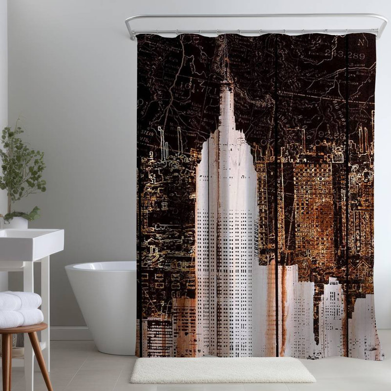 Shower Curtain CI298 – Polyester Shower Curtain, Dye Sublimation Print, 71" W × 74" L