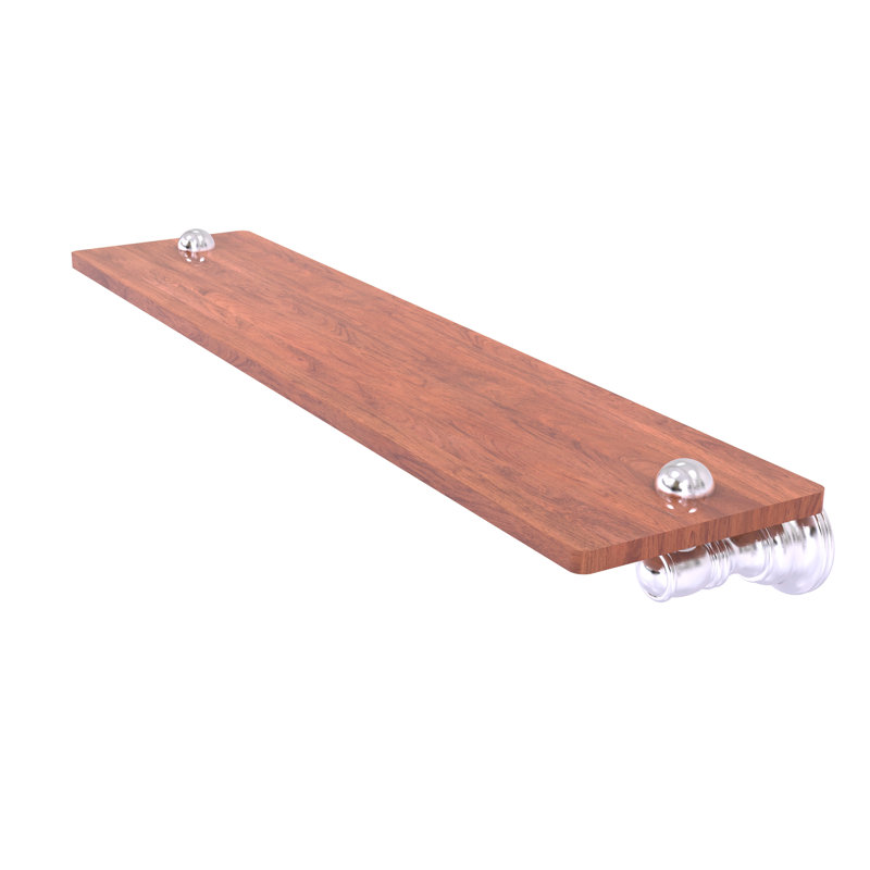 Freyja Ironwood Bracket Shelf, Satin Chrome, 2.4" H x 22" W x 5.54" D