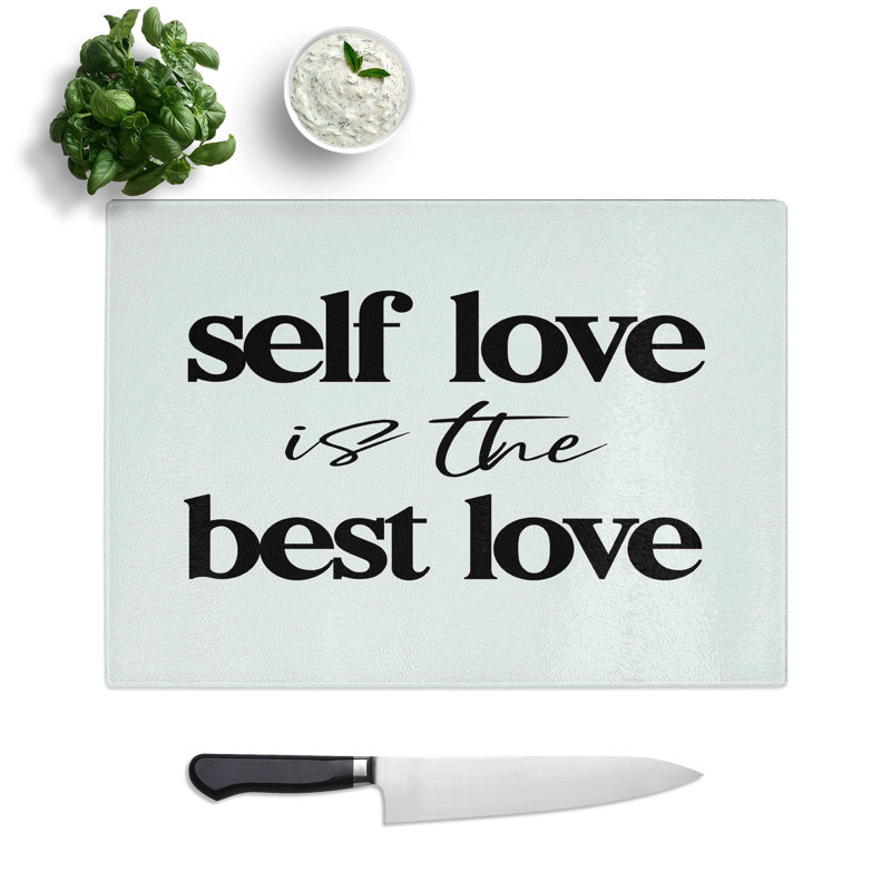 Self Love Typography Chopping Board, 28.5cm W x 39cm L
