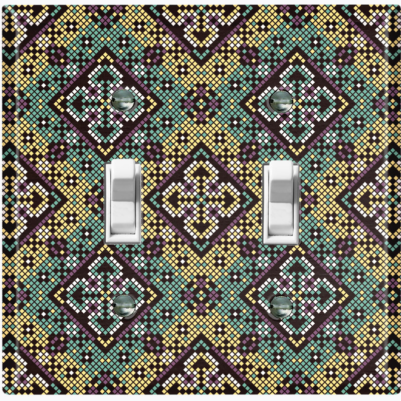 Patterned 2 - Gang Toggle Light Switch Standard Wall Plate
