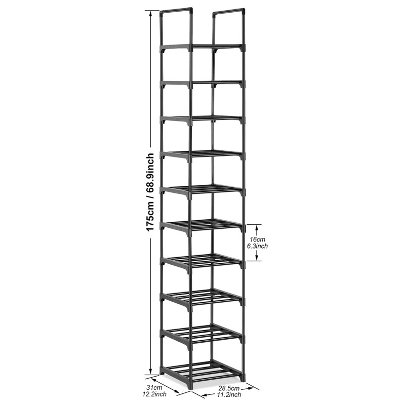 Ayleth 10 Pair Stackable Shoe Rack