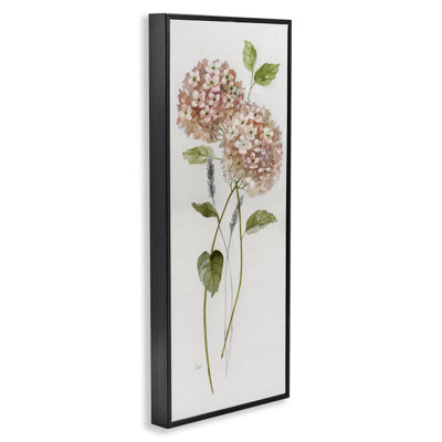 Two Pink Hydrangeas Framed Giclee, design by Nan