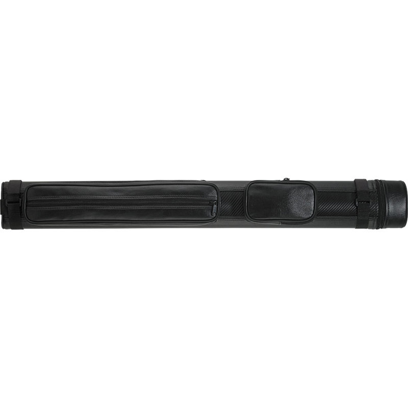 Black Ballistic Vinyl Hard Pool Cue Case for 2 Butts and 2 Shafts