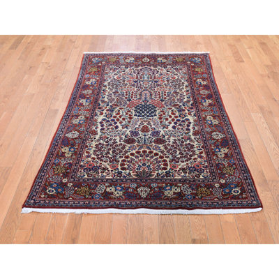 One-of-a-Kind 4'4" X 6'9" 1920s Area Rug in Beige