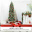 Arbre de Noël mince épinette floqué / givré vert avec baies-549038600