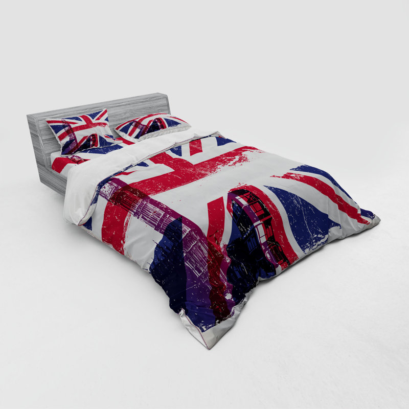 Eclectic Geometric Shapes Duvet Cover, Queen Duvet Cover + 3 Additional Pieces