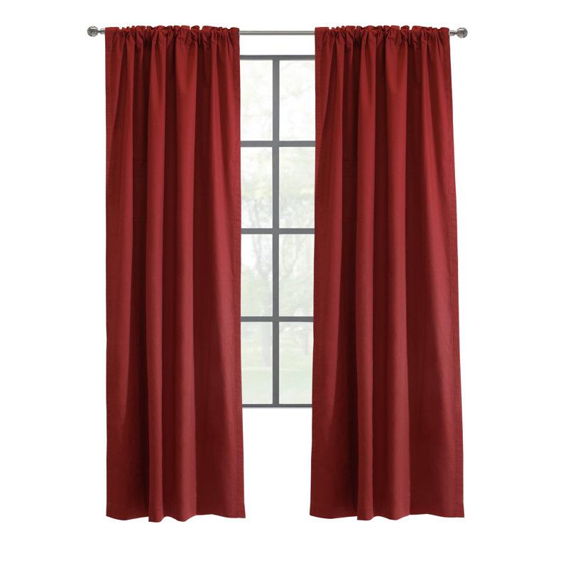 Weathermate Topsions Room Darkening 100% Cotton Curtain Panels, 40" W x 63" L, Burgundy