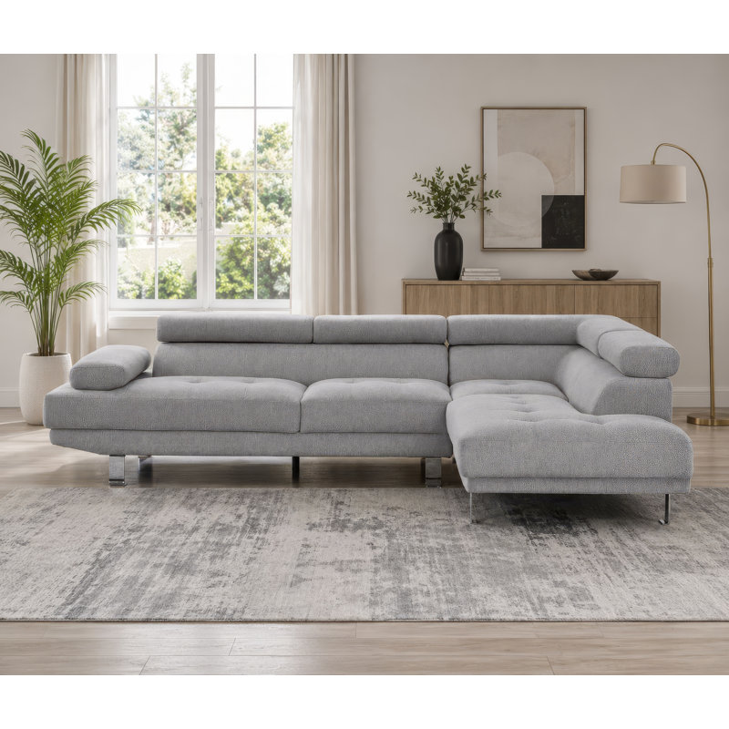 Canapé modulaire en lin XF Milton Grey, Lin gris