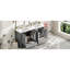 Meuble-lavabo gris 60 po avec lavabos doubles en céramique et tablette spacieuse - meuble de rangement élégant-121109871