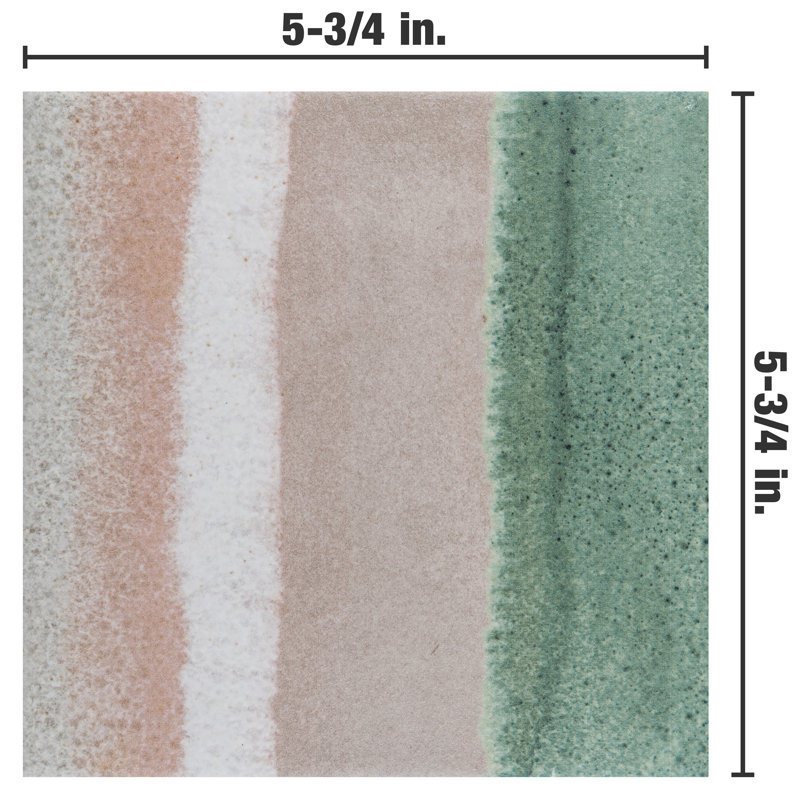 Matter Canvas 6" x 6" Porcelain Stone Look Floor and Wall Tile, Taupe/Green