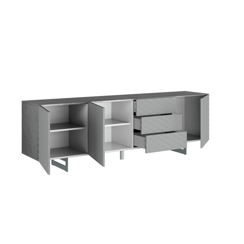 Floro 220cm Sideboard, Concrete/Grey