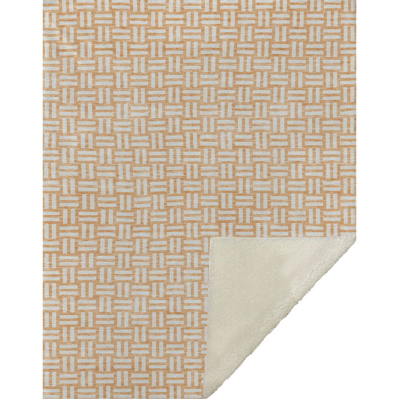 Jeté carré Addison Sherpa ASB925, Géométrique 7, Pêche