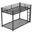 Lit superposé simple au-dessus d'un lit simple en métal, lit superposé bas avec échelle, cadre de lit, noir, fabrication en acier robuste, conception sécuritaire, assemblage facile, capacité du lit supérieur de 350 lb, capacité du lit inférieur de 500 lb