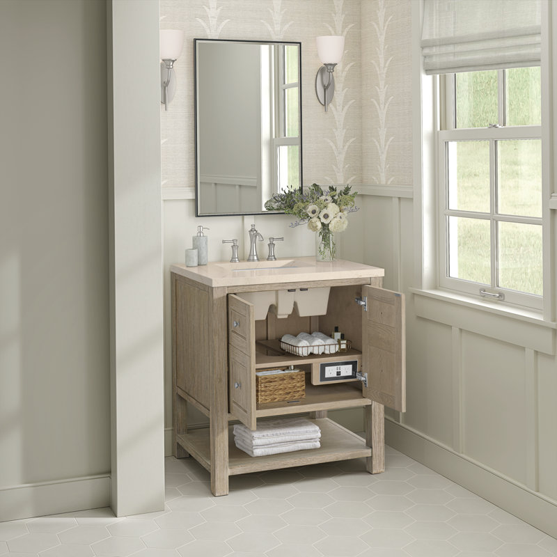Breckenridge 30'' W Single Vanity, Lime Delight, 8" Widespread, Whitewashed Oak