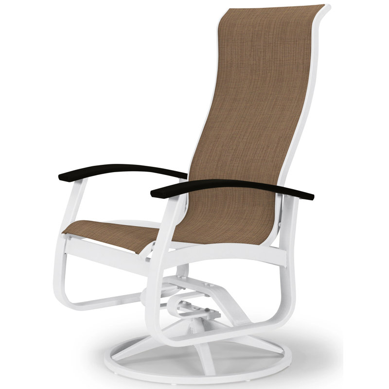 Chaise berçante Askar, Cobalt 35D Sunbrella®, Noir P70, Blanc lustré