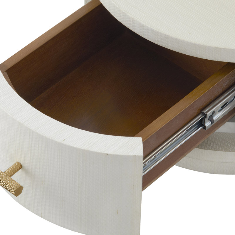 Aaron 2-Drawer End Table, Sand White