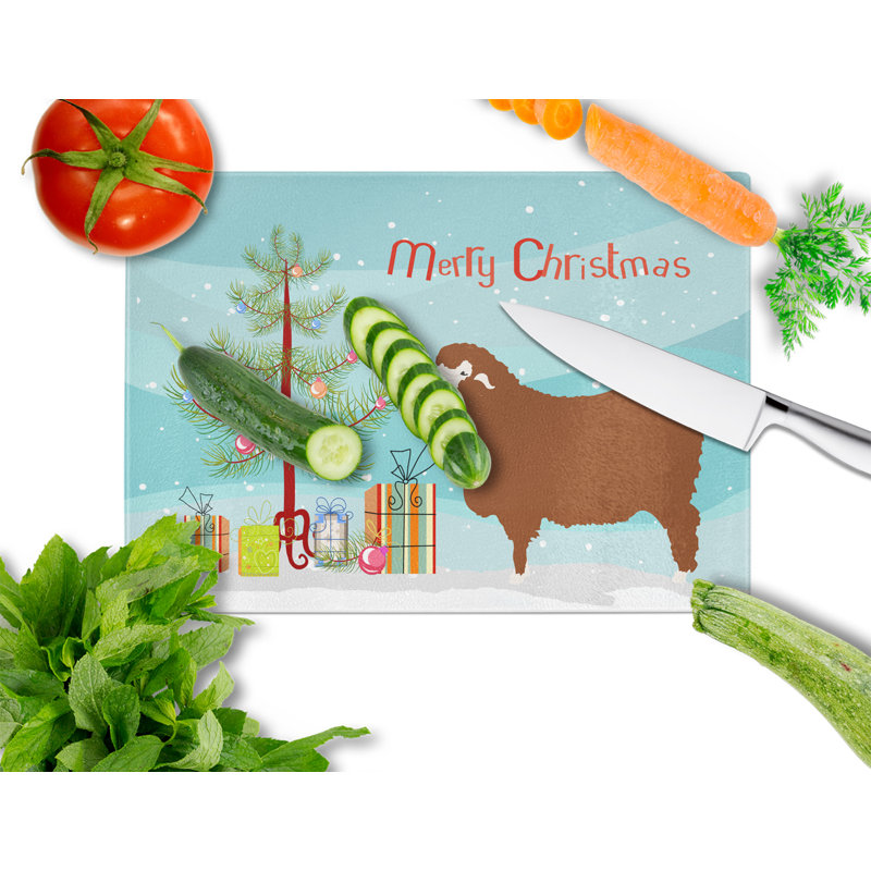 Planche à découper de noël en verre trempé pour merino caroline