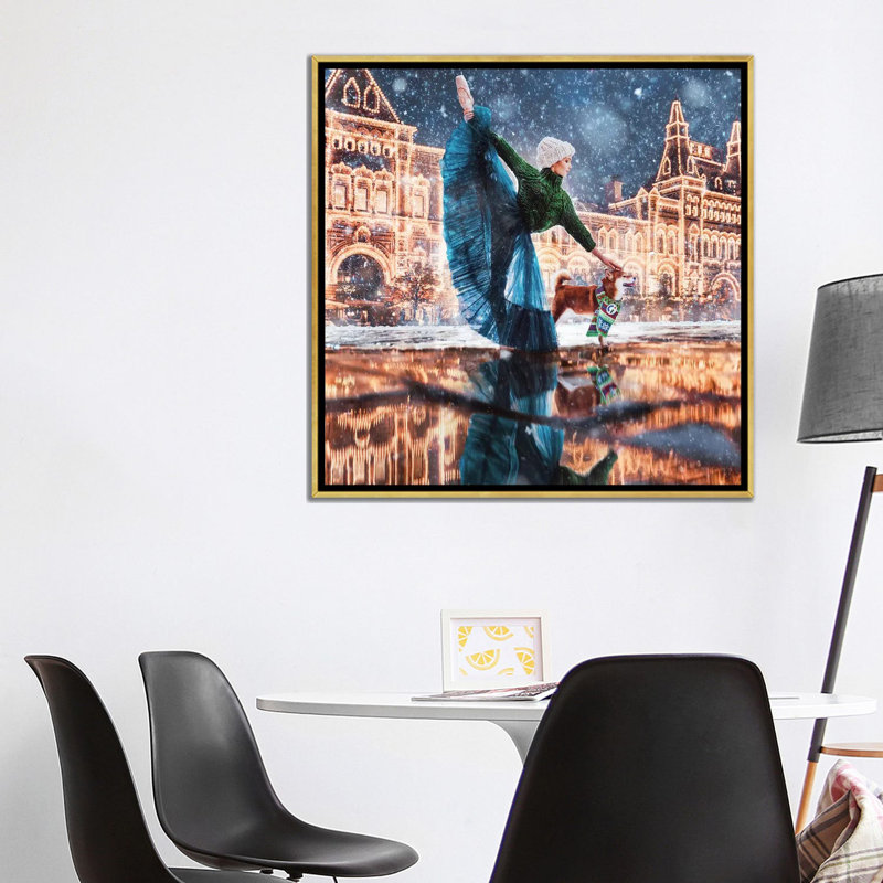 « Moscow Winter » par Hobopeeba-impression, H 37 po x l 37 po x P 1,5 po, Pas de tapis, Toile encadrée d'or