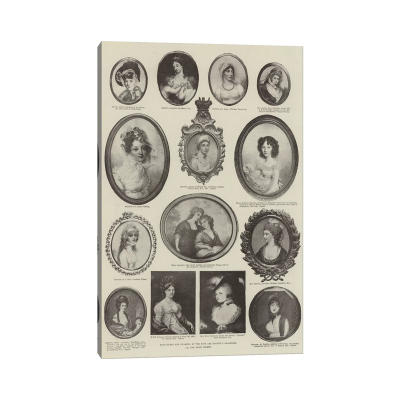 Miniatures And Enamels At The Fine Art Society's Galleries (Illustration For The Illustrated London News), 31 December 1892 by Angelica Kauffmann - Wrapped Canvas Print