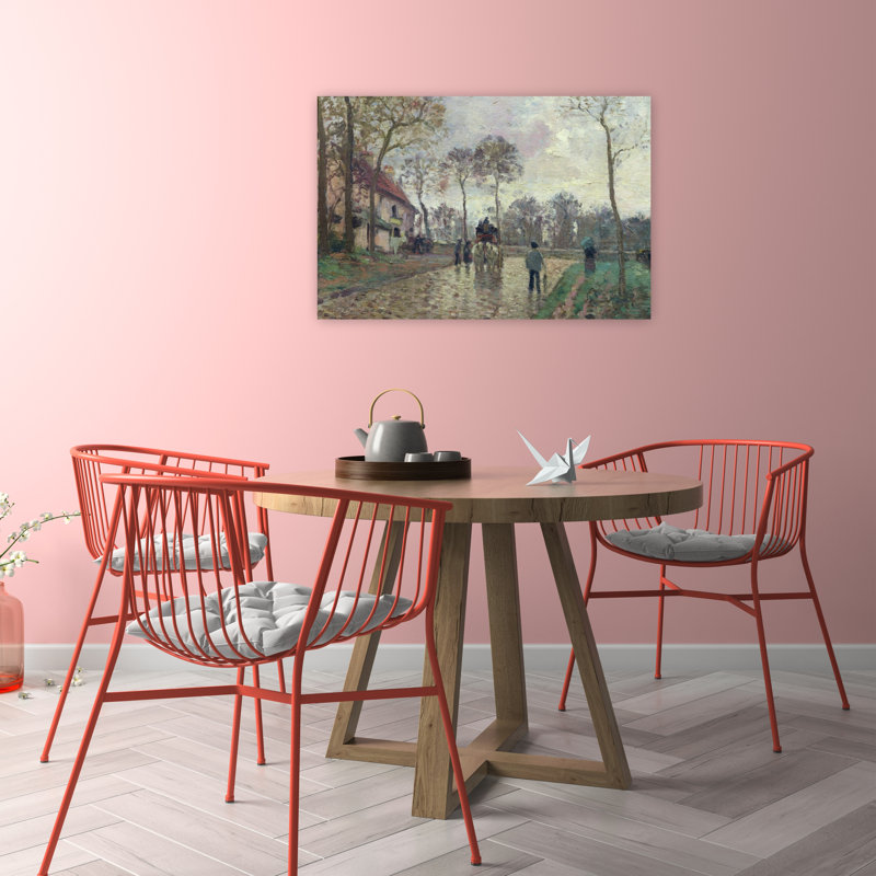 Le carrosse pour Louveciennes, affiche d'art mural contemporain abstrait impressionniste, H 24 po x l 36 po