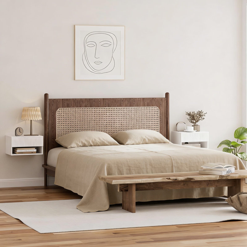 Table de chevet flottante avec tiroir et tablette ouverte, table de chevet murale pour un rangement peu encombrant dans la chambre, la salle de bain ou le salon