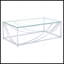 Glass And Chrome Coffee Table With Metal Leg