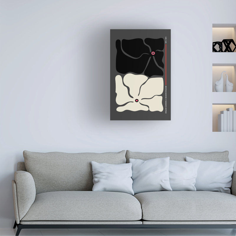 Deux par deux fleurs grises sur toile