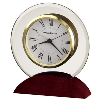 Modern & Contemporary Roman Numeral Crystal Quartz Movement / Crystal Alarm Tabletop Clock in Glass