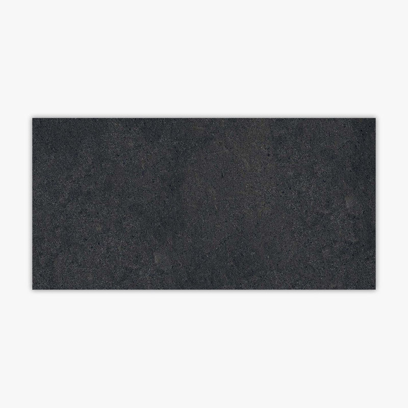 12" x 24" Porcelain Stone Look Wall & Floor Tile, Carbon Matte