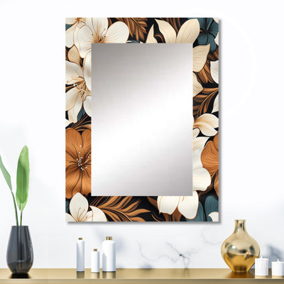 Sersic monochrome sérénité motif tropical - miroir mural décoratif tropical, miroir tropical, impression d'art en métal