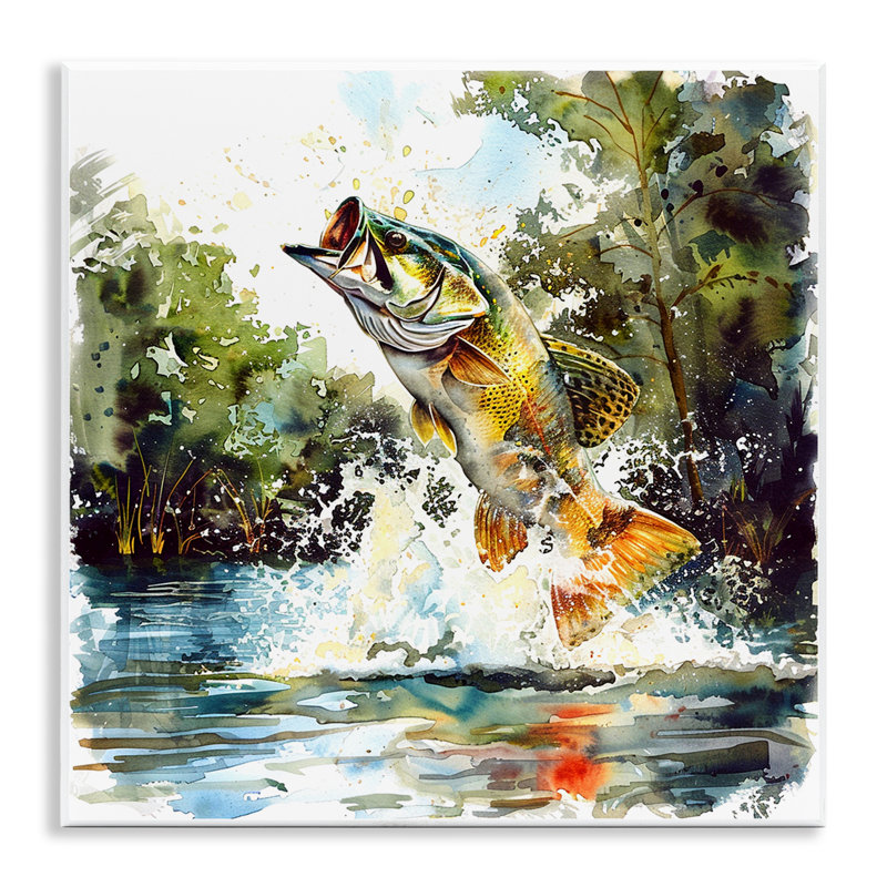 Fish Jumping Splash Wall Plaque Art by LSR Design Studio