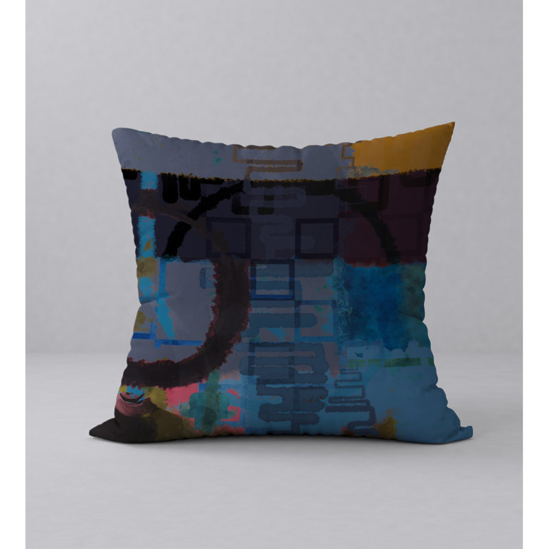 Abstract Reversible Throw Pillow, 18" x 18"