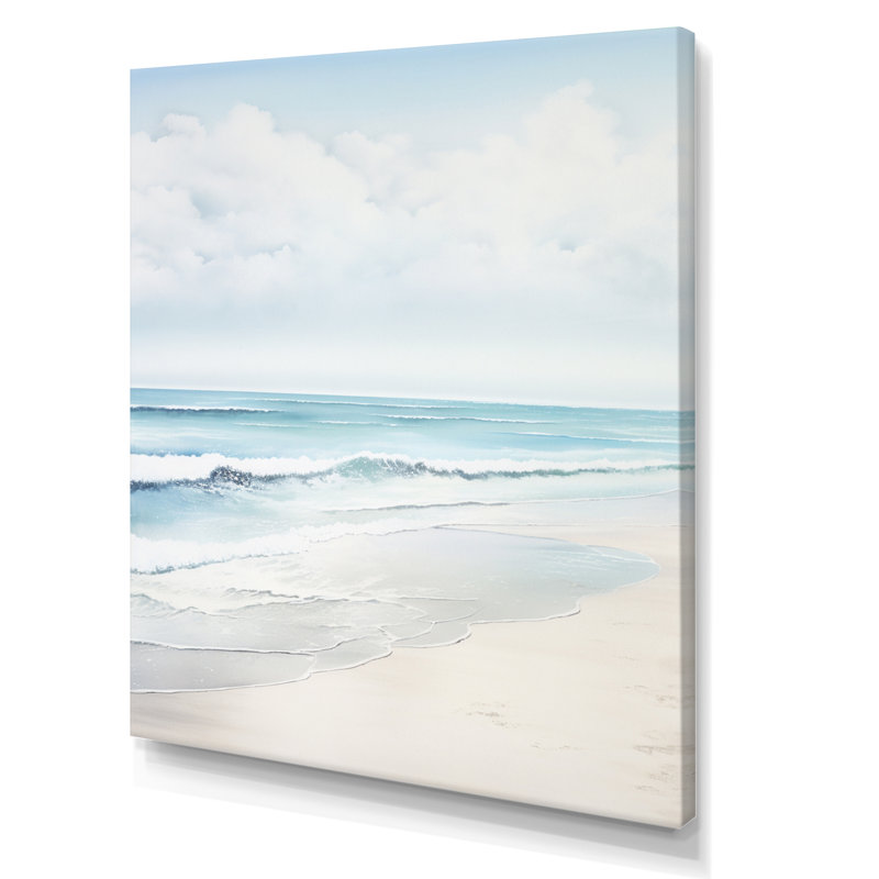 «Beach Photo Tranquil Waters II - Coastal Beach», art mural, H 32 po x l 24 po x P 1 po, Toile tendue