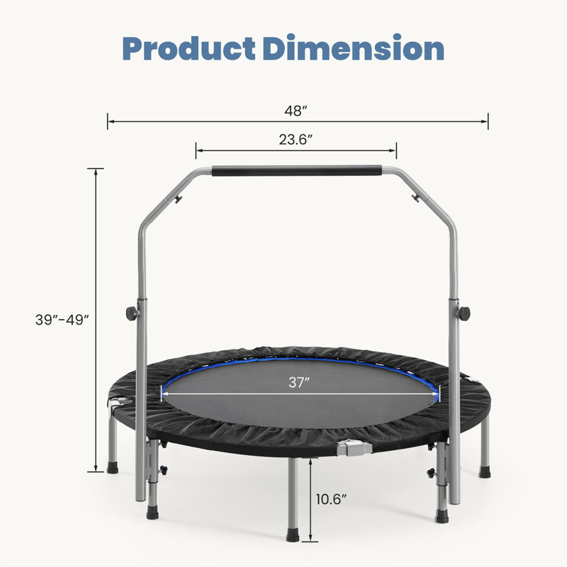 40" Foldable Mini Trampoline For Adults
