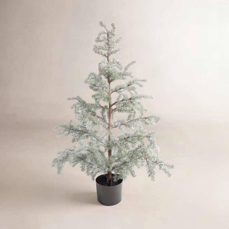 Faux arbre blanc d'hiver en pot moderne