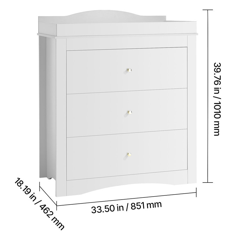 Table à langer avec 3 tiroirs