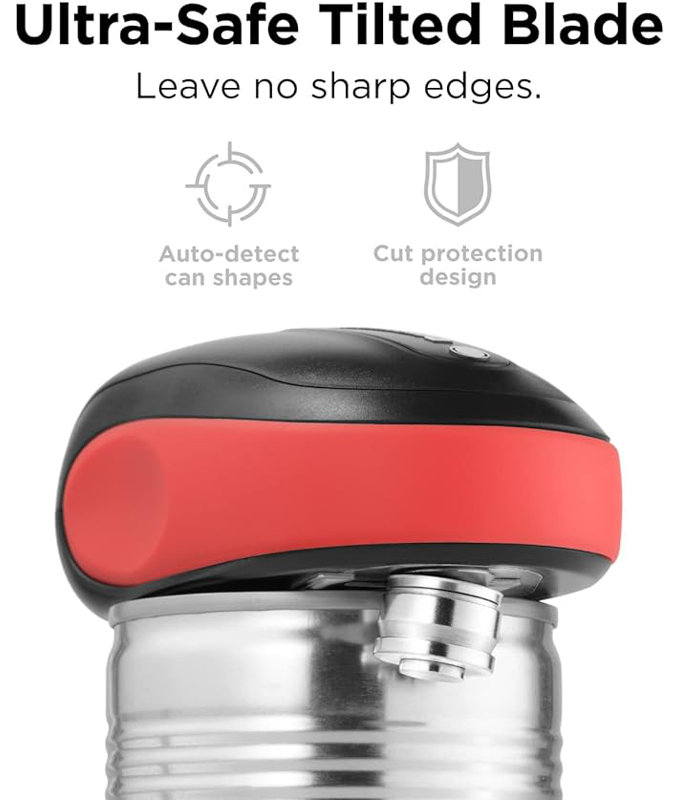 Red and Black Battery Operated Electric Can Opener
