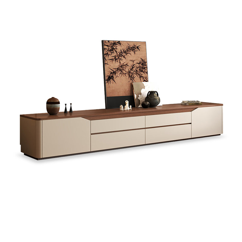 Retro Nut-Brown Manufactured Wood TV Stands, 94.49, Brun noisette