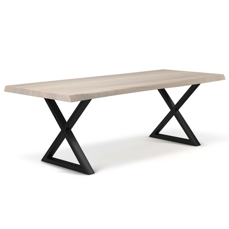Brooks X Base Dining Table, Brass, Americano, 29.75"H x 79"L x 40"W