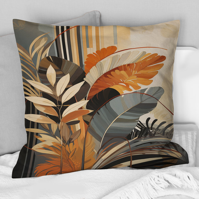 Coussin Funky Foliage In Terracotta - Abstract Botanicals