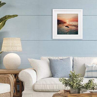 Coucher de soleil sur la mer, mélodie imprimée sous verre, design par Lazar Studio