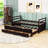 Twin Size Bed with Pull-Out Twin Trundle and Storage Drawers-1234419005