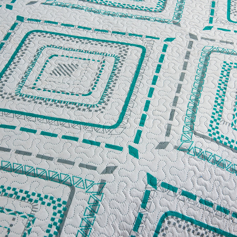  Ensemble de courtepointe en microfibre Green Diamond, Courtepointe pour grand lit + 2 taies décoratives